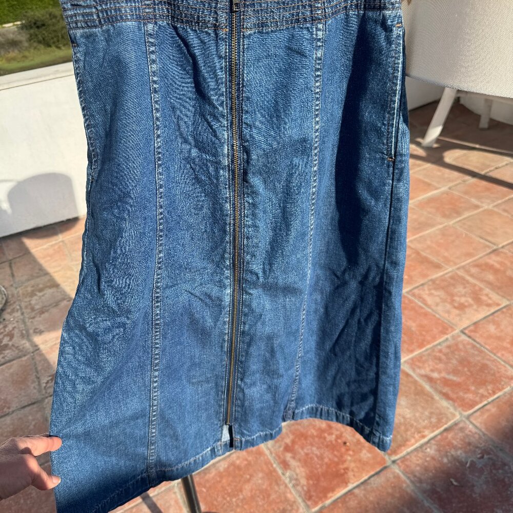 Madewell Women's Skirt Size 26 Blue Denim Maxi
